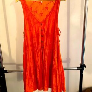 Free people oversized button front tunic dress